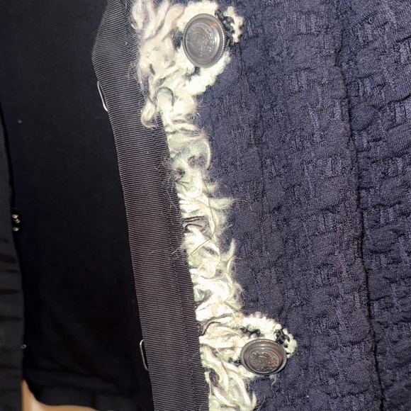 Rebecca Taylor Navy and Cream Textured Blazer - Picture 10 of 15